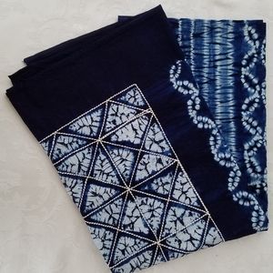 Tie Dye Blue and White Decor Fabric, Elegant